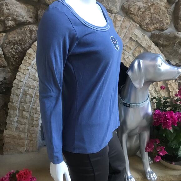 NFL Chicago Bears  Football Blue Long Sleeve Scoop Neck Shirt Women's Size Large - Picture 3 of 6